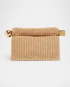 Jacquemus La Pochette Rond Raffia Clutch Bag In Natural