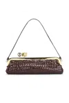 Jacquemus La Pochette Salon Patent Croc-embossed Shoulder Bag
