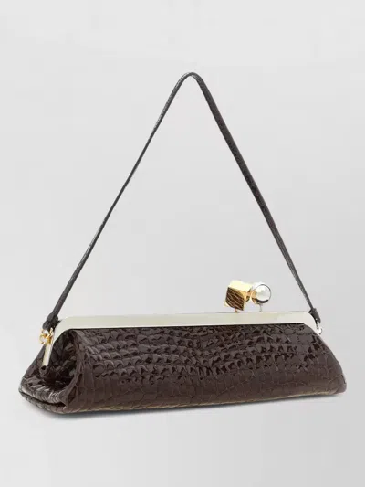 Jacquemus La Pochette Salon Crocodile Effect Shoulder Bag