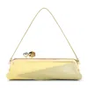Jacquemus Salon Mais Suede And Patent-leather Clutch In Yellow