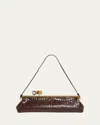 Jacquemus La Pochette Salon Patent Croc-embossed Shoulder Bag In La Pochette Salon
