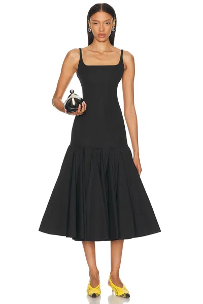 Jacquemus Fitted Black Dress With Pleated Skirt