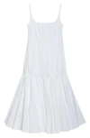 Jacquemus La Robe Agave White Sleeveless Long Dress With Square Neck And Flared Hem In Cotton Blend Woman In White
