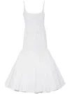 Jacquemus La Robe Agave White Sleeveless Long Dress With Square Neck And Flared Hem In Cotton Blend Woman In White 100