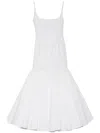 Jacquemus Agave Pleated Paneled Cotton-poplin Midi Dress In White