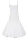 Jacquemus La Robe Agave White Sleeveless Long Dress With Square Neck And Flared Hem In Cotton Blend Woman In White