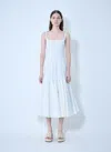Jacquemus Agave Flared Midi Dress With Square Neckline In Blue