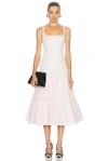 Jacquemus Agave Flared Midi Dress With Square Neckline In Pink
