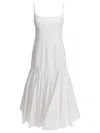 Jacquemus Agave Pleated Paneled Cotton-poplin Midi Dress In White