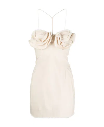 JACQUEMUS JACQUEMUS FRAYED MINI HALTER DRESS