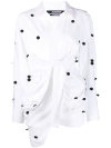 Jacquemus Bahia Brodée Twist-front Embellished Twill Mini Dress In White