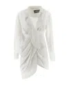 Jacquemus La Robe Bahia Draped Minidress In White