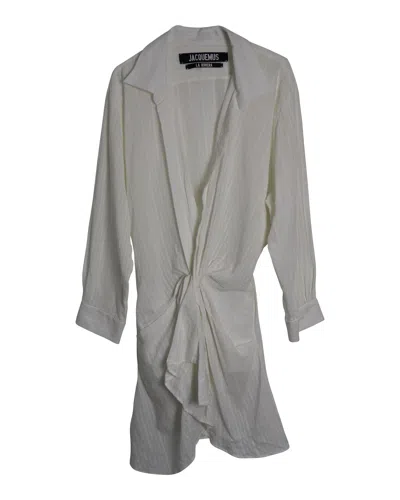 Jacquemus La Robe Bahia Dress In White Cotton Linen
