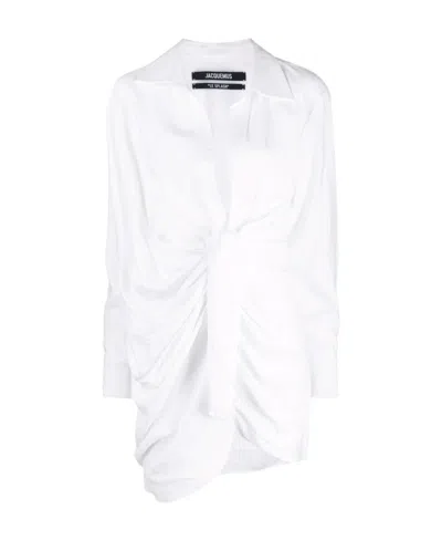 JACQUEMUS DRAPED SHIRT DRESS