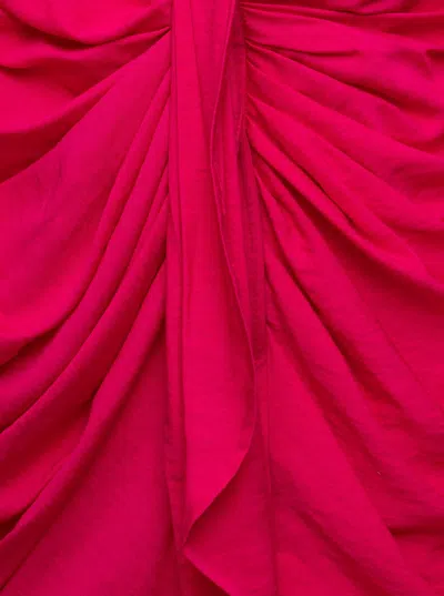 Jacquemus 'la Robe Bahia' Fuchsia Short Draped Shirt Dress In Viscose Woman  In Fuxia
