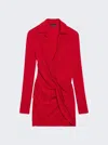 Jacquemus Bahia Minikleid Aus Stretch-jersey Mit Twist-detail In Red