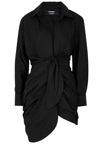 Jacquemus La Robe Bahia Shirt Dress In Black