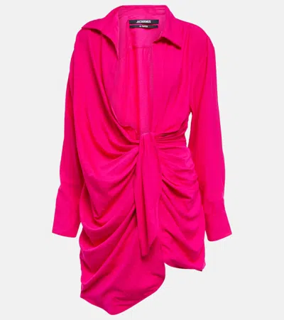 JACQUEMUS LA ROBE BAHIA TIE-DETAIL MINIDRESS
