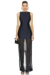 Jacquemus Black 'la Robe Castagna Longue' Maxi Dress In Dark Navy