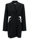 Jacquemus 'la Robe Bari' Black Single-breasted Jacket With Cut-out