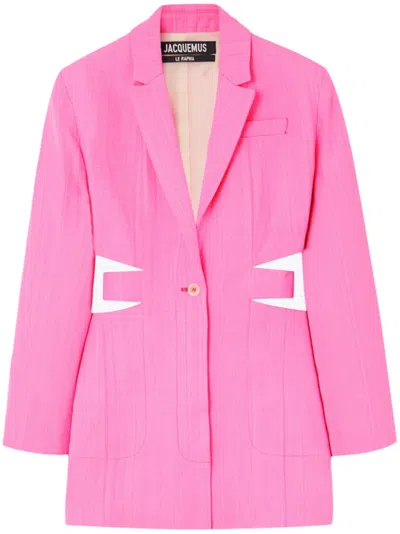 Jacquemus Bari Mini Blazer Dress In Purple