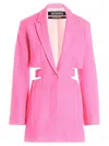 Jacquemus Pink Le Raphia 'la Robe Bari' Minidress In Fuchsia