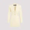 Jacquemus Bari Belted Cutout Single-breasted Mini Blazer Dress In Pale Yellow