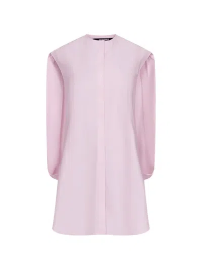 Jacquemus La Robe Berlingot Long-sleeve Shirt Dress In Pink