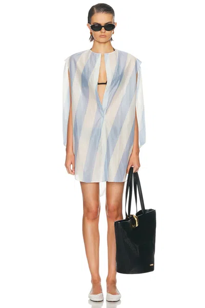 Jacquemus La Robe Berlingot Striped Organza Mini Shirt Dress In Multi