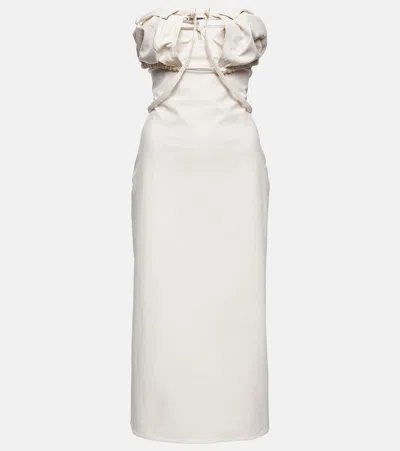 Jacquemus La Robe Bikini Strapless Midi Dress In Ivory