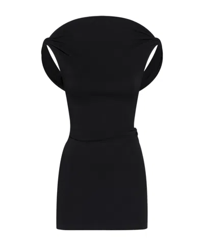 JACQUEMUS JACQUEMUS LA ROBE BORDO SLEEVELESS MINI DRESS
