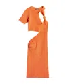Jacquemus La Robe Brilho Lurex-knit Minidress In Orange