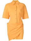 Jacquemus Orange Mini Shirt Dress La Robe Camisa