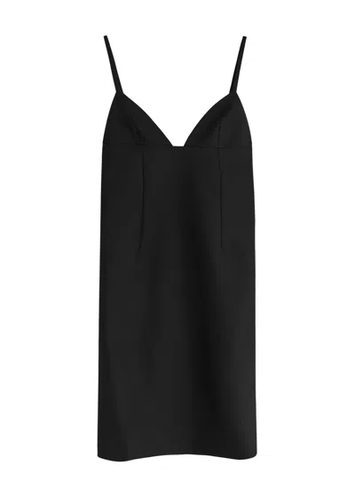 Jacquemus La Robe Camison Wool-blend Slip Dress In Black