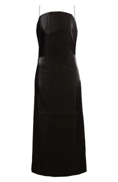 Jacquemus La Robe Carino Satin Midi Dress In Black
