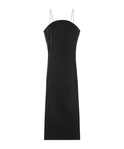 Jacquemus La Robe Carino Satin Midi Dress In Black