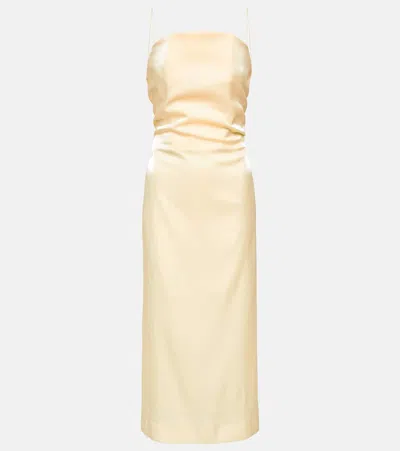 Jacquemus La Robe Carino Satin Midi Dress In Neutral