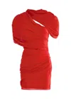 Jacquemus 'la Robe Castagna' Red Dress With Ruched Detail And Rear Cut-out In Red