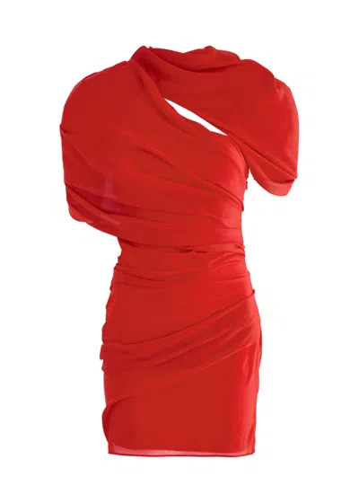 JACQUEMUS JACQUEMUS LA ROBE CASTAGNA CHIFFON MINI DRESS