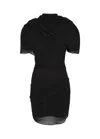 Jacquemus Castagna Gathered Draped Crepe Mini Dress In Black
