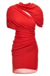 Jacquemus 'la Robe Castagna' Red Dress With Ruched Detail And Rear Cut-out