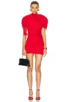 Jacquemus La Robe Castagna Ruffled Pleated Crepe Mini Dress In Red