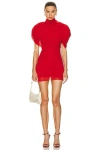 Jacquemus La Robe Castagna Ruffled Pleated Crepe Mini Dress In Red