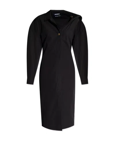 Jacquemus Woman Midi Dress Black Size 8 Cotton