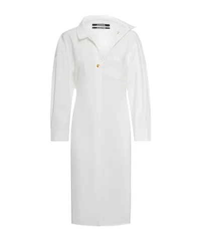 JACQUEMUS JACQUEMUS LA ROBE CHEMISE ASYMMETRIC MINI SHIRT DRESS