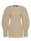 Jacquemus Le Robe Chemise Casaco Dress In Beige
