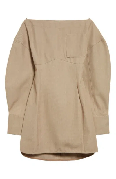 Jacquemus Le Robe Chemise Casaco Dress In Beige