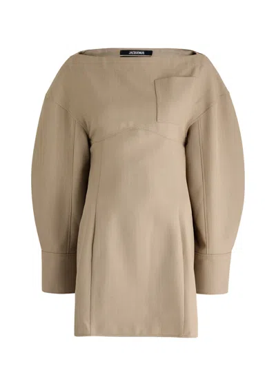 Jacquemus Le Robe Chemise Casaco Dress In Beige
