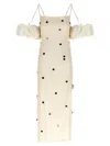 Jacquemus Beloved Off-shoulder Midi Dress With Button Embellishments In White