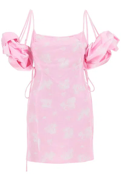 Jacquemus La Robe Chouchou Slip Dress With Detachable Sleeves In Pink